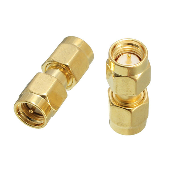 Excellway CA01 2Pcs Copper SMA Male To SMA Male Plug RF Coaxial Adapter Connector