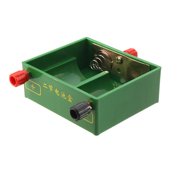 Double Slot 2Pcs D Size Battery Holder Box Container w/ Binding Posts Physics Electrical Experiment