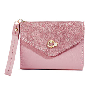 Women Trifold Faux Leather Buckle Multi-slots Fish Wallet Card Holder Purse