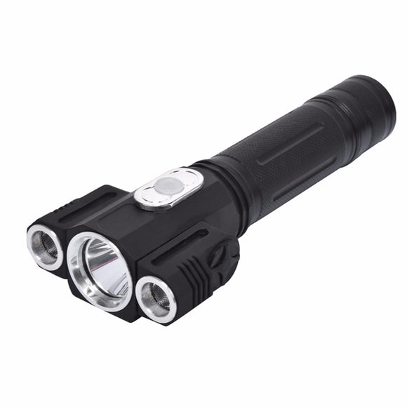 Elfeland 1 x T6+2 x XPE 8000Lm 18650 Camping Outdooors LED Flashlight