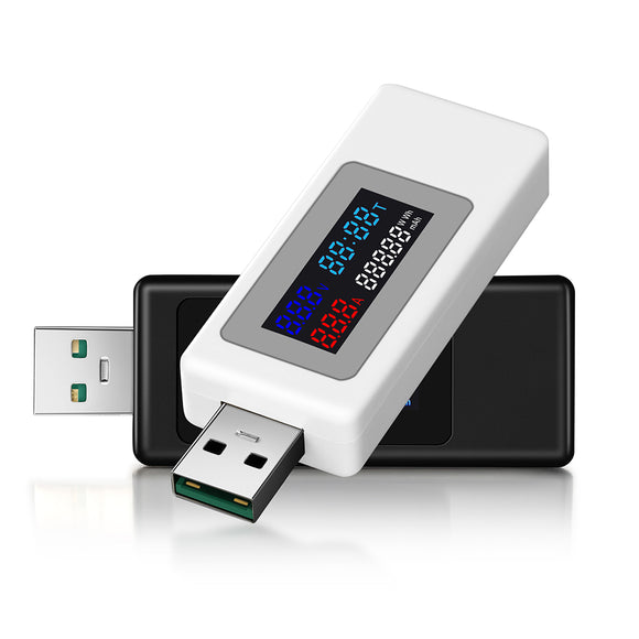 KWS-V30 6 in 1 USB Tester IPS Display DC Digital Voltage Power Timing Capacity Meter Detector Adapter