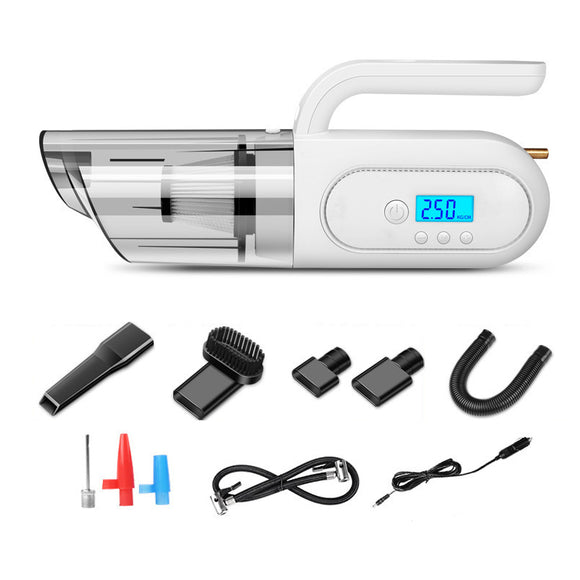 4000Pa 120W 4 in 1 Multi-function Portable Car Vacuum Cleaner with Air Pump Tire Pressure Monitoring LED Light