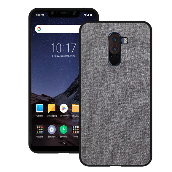 Bakeey Luxury Fabric PC Back + Soft TPU Bumper Protective Case for Xiaomi Pocophone F1