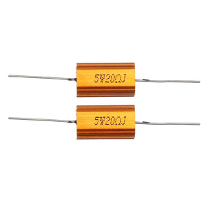 2pcs RX24 5W 20R 20RJ Metal Aluminum Case High Power Resistor Golden Metal Shell Case Heatsink Resistance Resistor