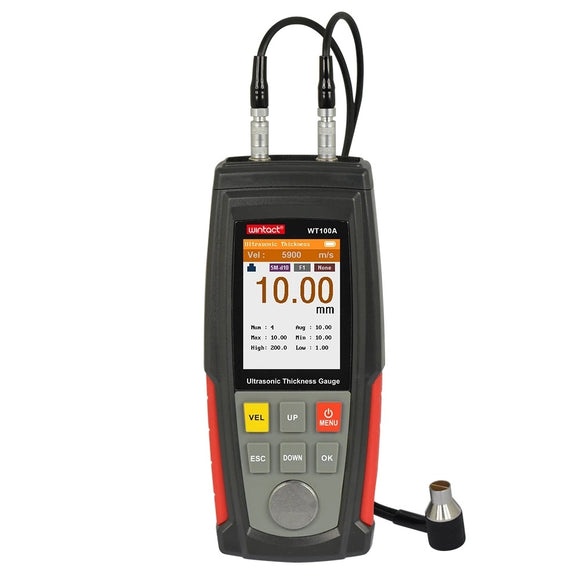 WINTACT WT100A 1.00225.0mm Digital Ultrasonic Thickness Gauge Meter Tester with 500 Groups Data Storage