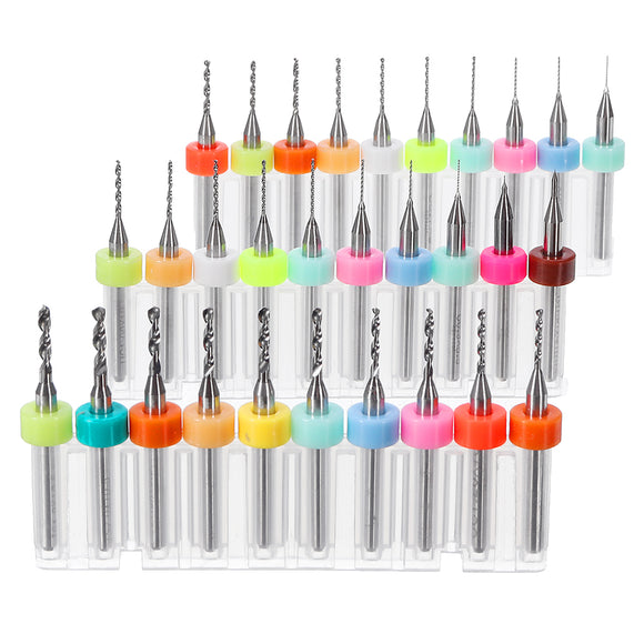 Drillpro DB-P1 30pcs 0.1-2.0mm Tungsten Steel Hard Alloy PCB CNC Drill Bits For Circuit Boards PCB Drill Bit