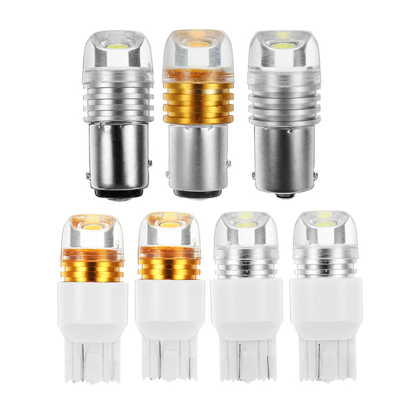 2pcs White Yellow 1156/1157 7440/7443 T20 S25 6W Turn Signal Light Bulbs For Front Reverse Lights Brake Light
