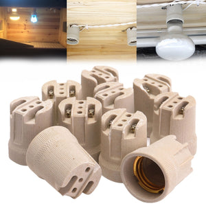 10x E27 Porcelain Ceramic Lamp Holder Socket For Vivarium Basking Heat Lamp