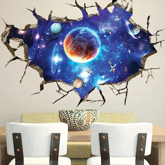 3D Sticker Outer Space Wall Stickers Home Decor Mural Art Removable Decor Sticker
