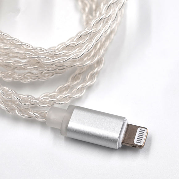 KZ Earphone Silver Plated Upgrade MFI Lightning Compatible Cable for KZ ZS6 ZSA ZS10 AS10 for iPhone 8 Plus 7 X