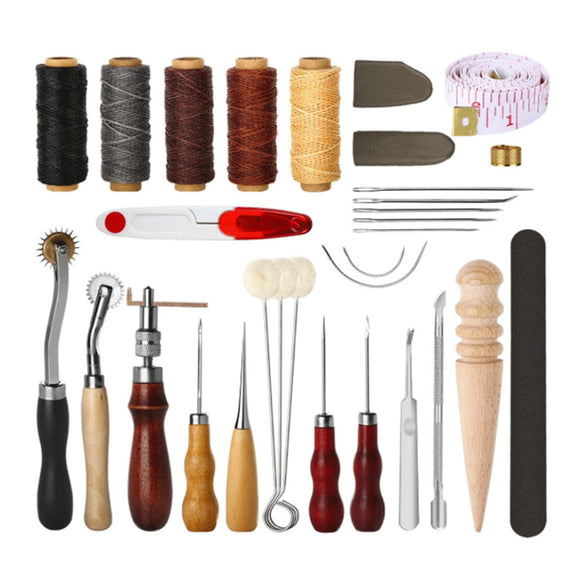 20/31Pcs DIY Leather Craft Hand Tools Set for Sewing Leather Canvas