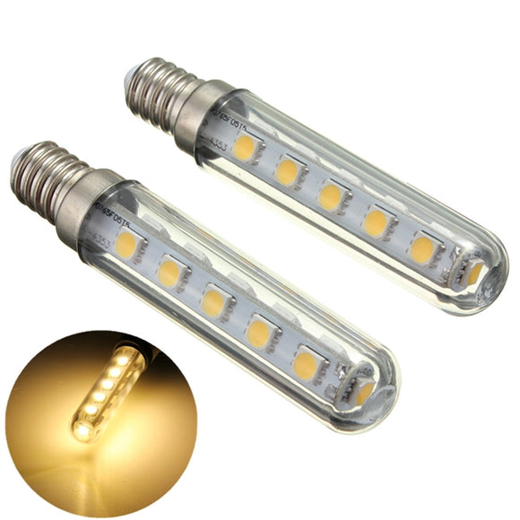 2X E14 2.5W SMD5050 16LEDs Warm White Light Bulb for Kitchen Refrigerator Gallery AC220V