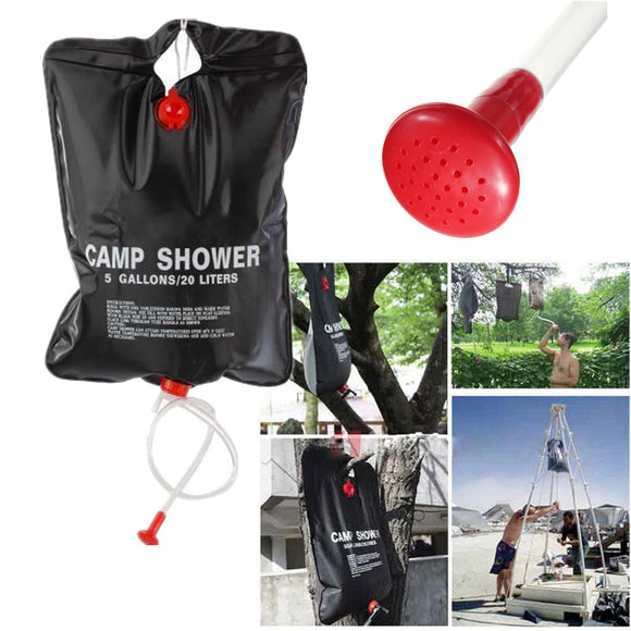 5 Gallon Foldable Solar Heating Shower Bag Portable Camping Hiking Garden Bath Water Bag