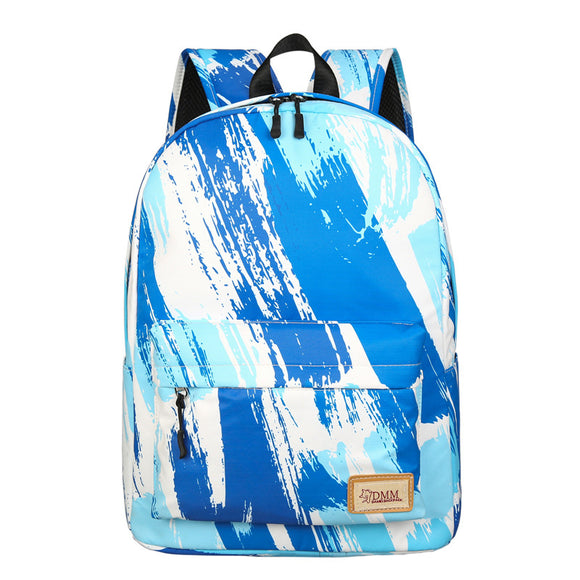 Canvas Backpack School Bag Camping Travel Bag Waterproof Graffiti 14 Inch Laptop Bag Shoulder Pack