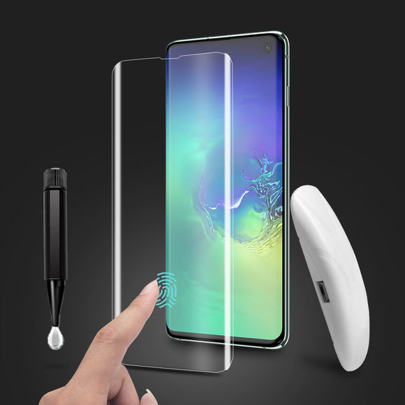Bakeey Full Glue Support Ultrasonic Fingerprint Tempered Glass Screen Protector For Samsung Galaxy S10 3D Curved Edge Film