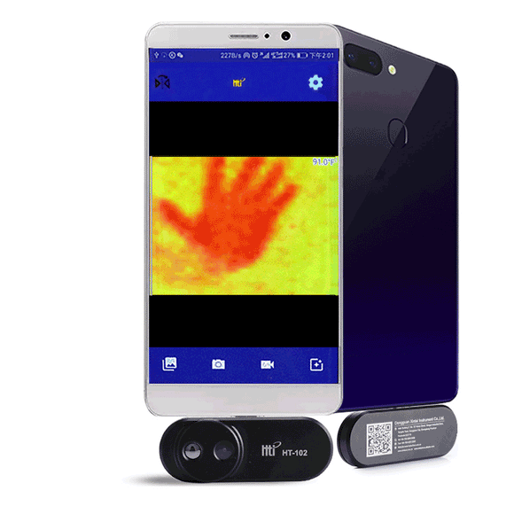HT-102 HT-101 Mobile Phone Thermal Infrared Imager Support Video and Pictures Recording 20  ~300  Temperature Test / Face Detection Imaging Camera For Android