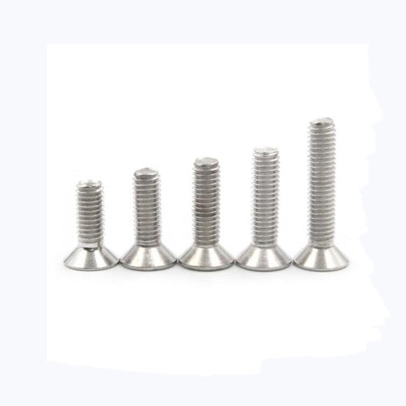 Suleve M5SH8 50pcs M5 Stainless Steel Countersunk Flat Head Hex Socket Screw Bolts 6/8/10/12/14/16/18/20/25/30/35/40mm Optional