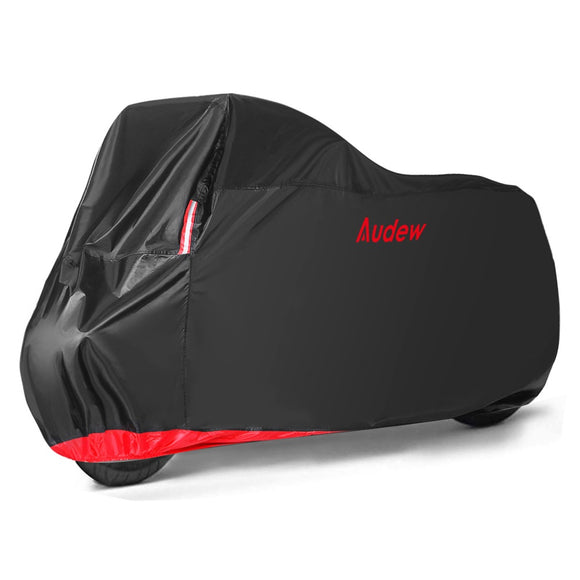 AUDEW Oxford Cloth Motorcycle Cover Waterproof 275*145*105cm Clothing Outdoor Protection Red Black