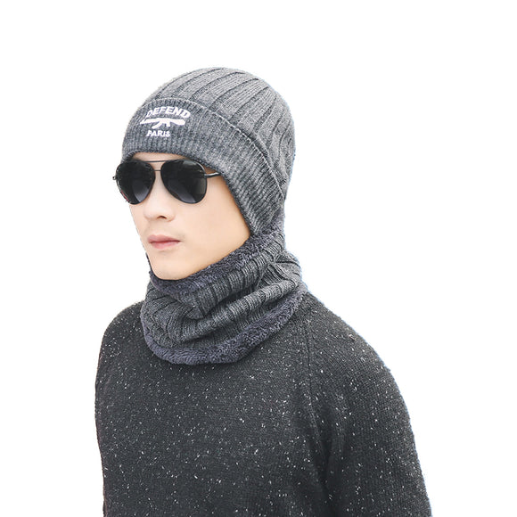 Knitted Neck Warmer Winter Hat Mask Cap Balaclava Scarf Wool  For Men Women