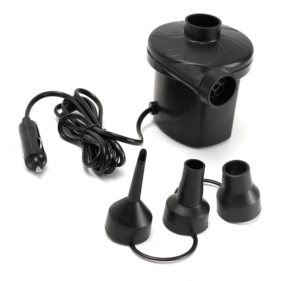 Electric DC 12V Car Auto Air Pump Inflator with 3 Nozzles AirBed Mattress Boat