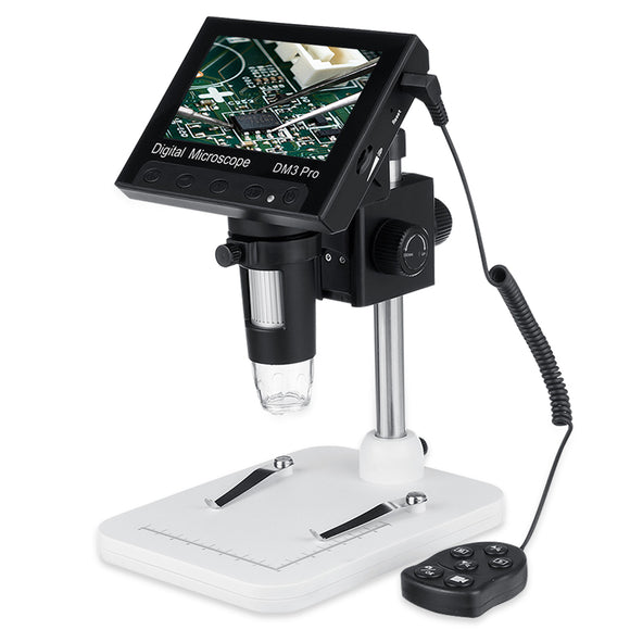 DM3PRO 1000X Digital Microscope 4.3-inch 1080P HD Remote Control Digital Microscope with 8LED