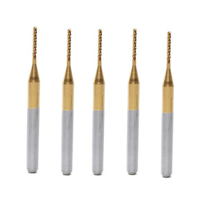 5pcs 1mm Tungsten Steel Titanium Coat Carbide End Mill Cutter Engraving Bit Rotary Burr