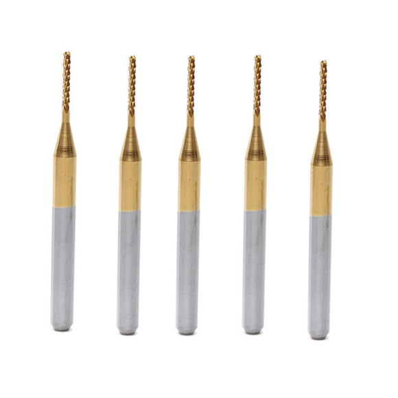 5pcs 1mm Tungsten Steel Titanium Coat Carbide End Mill Cutter Engraving Bit Rotary Burr