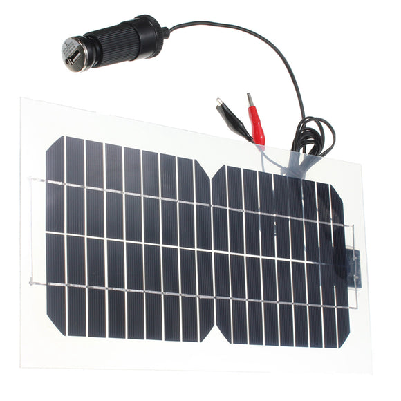 18V 5.5W 31.5x16.5x0.15cm Semi-Flexible Solar Battery Panel with USB Cable