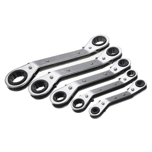 5Pcs   Metric Offset Ring Wrench Spanner Tools Ratchet Metric Hand DIY Tool Set