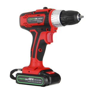 48V 2 Speed Cordless Rechargeable Battery Electric Screwdriver Power Drill LED