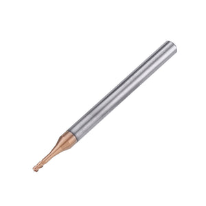 Drillpro 2 Flutes Ball Nose Long Neck End Mill D1.5 R0.2mm HRC60 Deep Notch Milling Cutter