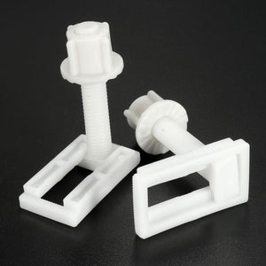 2Pcs 4.4x2.4cm Plastic White Toilet Seat Screws Fitting Repair Hinges