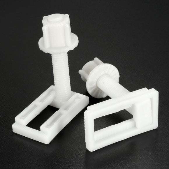 2Pcs 4.4x2.4cm Plastic White Toilet Seat Screws Fitting Repair Hinges