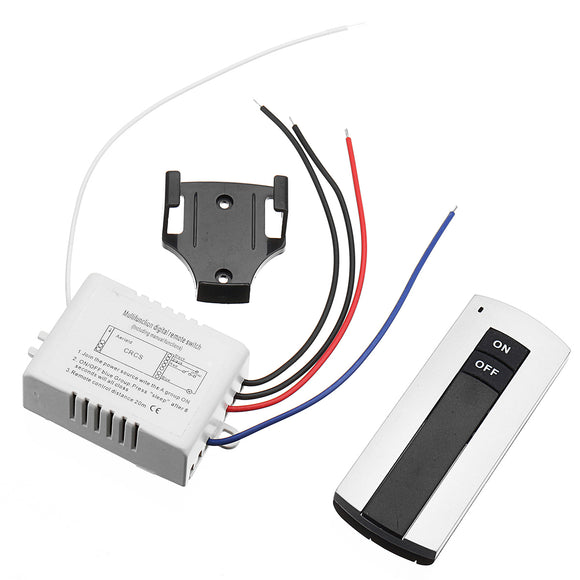 AC 110V/220V 1 Way ON/OFF Lamp Light Digital Switch Dual Button Wireless Remote Control Switch
