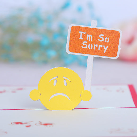 3D Pop Up I'm so sorry Greeting Apologize Card Christmas Gifts Party Greeting Card