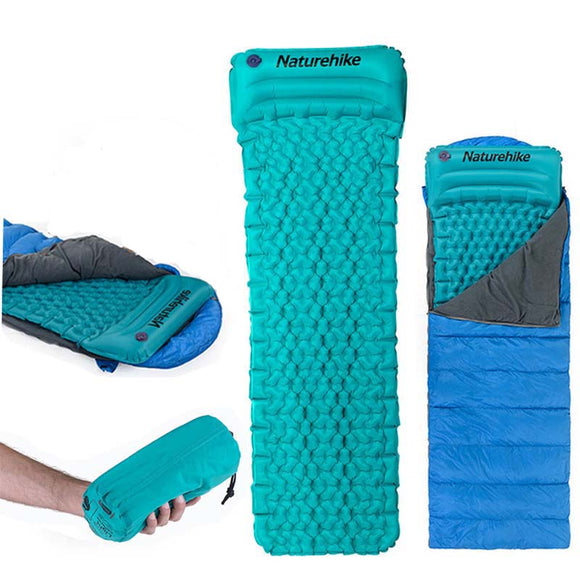 Naturehike Inflatable Sleeping Air Cushion Camping Moisture Proof Mat Mattress Pad With Pillow
