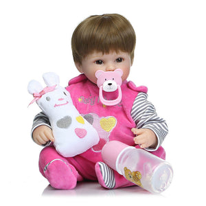 18' Realistic Handmade Baby Dolls Girl Newborn Lifelike Vinyl Alive Reborn Baby Doll Handmade Toys