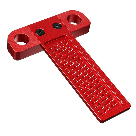 Aluminium Alloy T-100 Hole Positioning Metric Measuring Ruler 100mm Woodworking T-Squares Marking Ruler For Carpenter