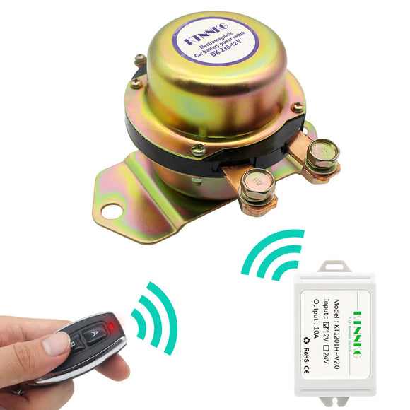 KTNNKG Car Battery Switch Wireless Remote Control Disconnect Latching Relay Electromagnetic Solenoid Valve Terminal Master Kill System