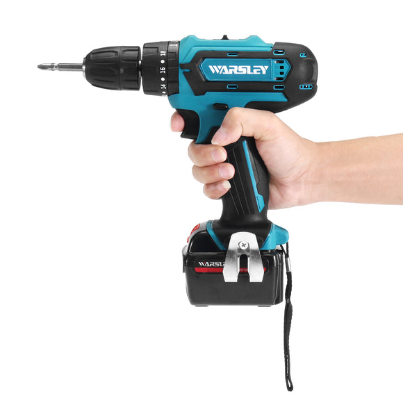 21V Cordless Impact Power Drill Rechargeable 2 Speed Electric Screwdriver Driver with 2 Batteries