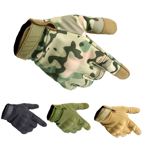 Three Soldiers Full Finger Tactical Gloves Touch Screen Slip Resistant Glove For Cycling Camping Hunting