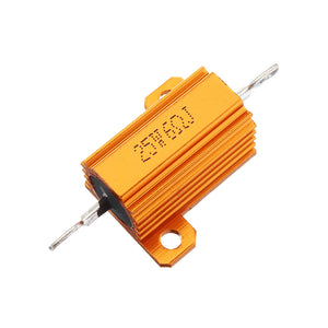 RX24 25W 6R 6RJ Metal Aluminum Case High Power Resistor Golden Metal Shell Case Heatsink Resistance Resistor
