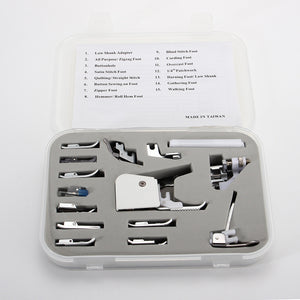 15Pcs Low Shank Sewing Machine Feet Presser Walking Foot Set Kit