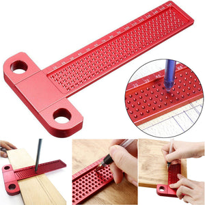 Aluminium Alloy T-160 Hole Positioning Metric Measuring Ruler Woodworking Tool Precision Marking Scriber