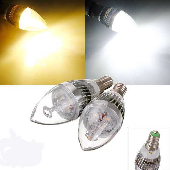 Dimmable E12 9W White/Warm White 3LED Golden Candle Light Bulb 220V