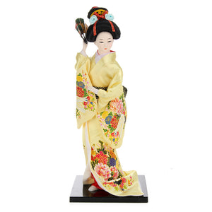 30cm Oriental Japanese Brocade Kimono Kabuki Doll Geisha Action Figure Figurine Statue