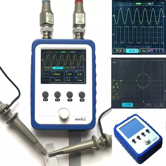 Original JYETech 15801K DIY WAVE2 DSO150 Touch Screen Dual Channel Digital Storage Oscilloscope Y-X Mode Available Built-in 2-channel DDS Function Generator