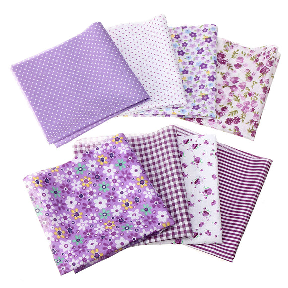 8Pcs/Set Cotton Fabric Assorted Pre Cut Squares Quilt Pillow Handcraft  Home Decor