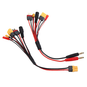 20cm 20AWG 4.0mm Banana Plug to XT60 XT30 DC5.5 T Plug Charger Adapter Cable for IMAX B6 ISDT Charger