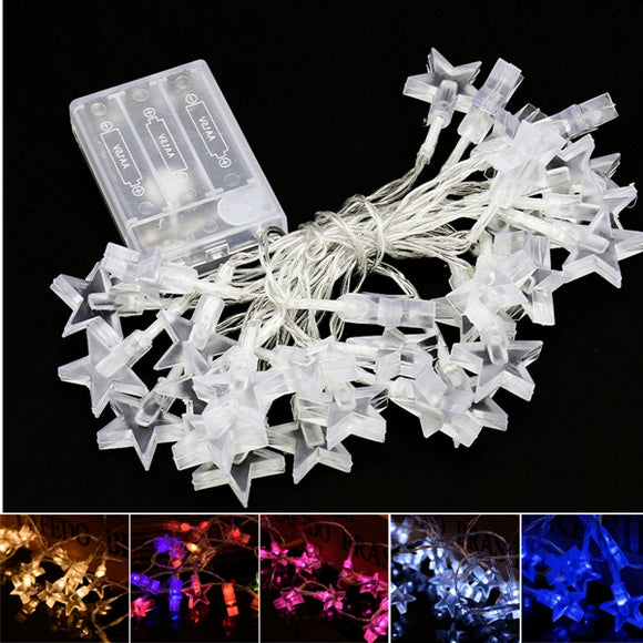 Battery Powered 30LEDs Star Shaped Indoor Fairy String Light for Christmas Party Patio DC4.5V